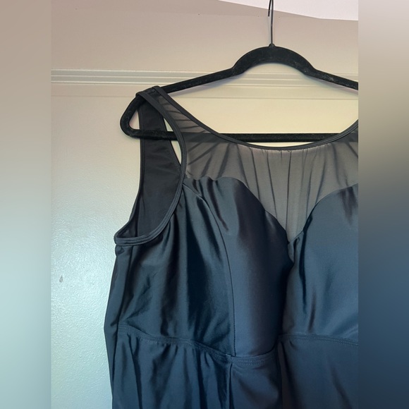 Torrid Wireless Mesh High Neck One Piece Swimsuit Black - Picture 4 of 8